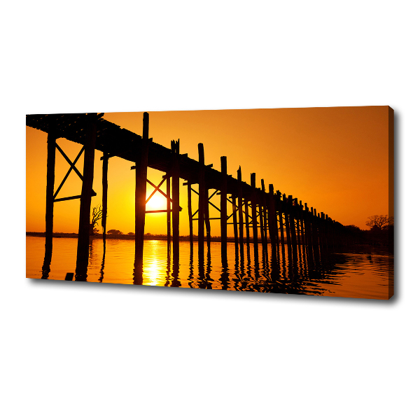 Canvas schilderij Zonsondergangbrug