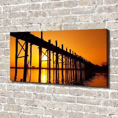 Canvas schilderij Zonsondergangbrug