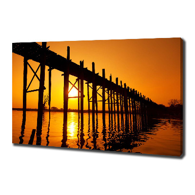 Canvas schilderij Zonsondergangbrug