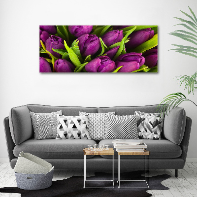 Foto op canvas Paarse tulpen