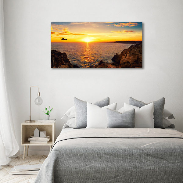 Canvas schilderij Zonsondergang aan zee