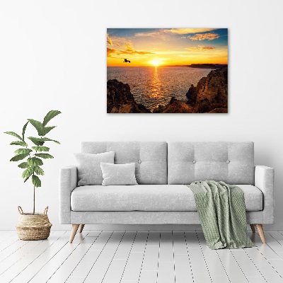 Canvas schilderij Zonsondergang aan zee