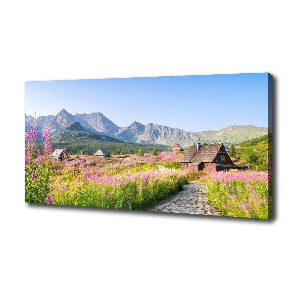 Foto canvas Berghutten