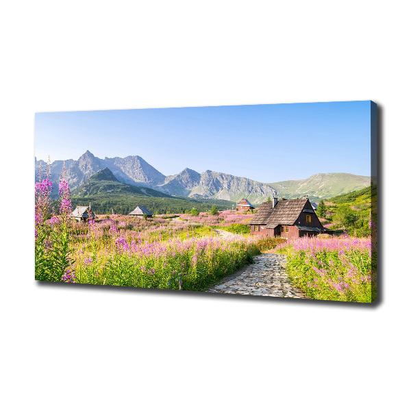 Foto canvas Berghutten