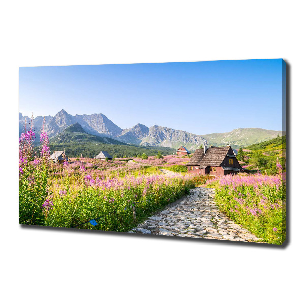 Foto canvas Berghutten