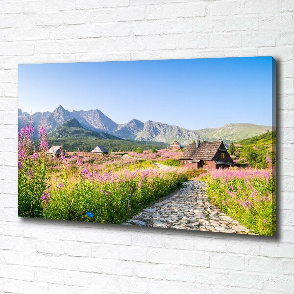 Foto canvas Berghutten