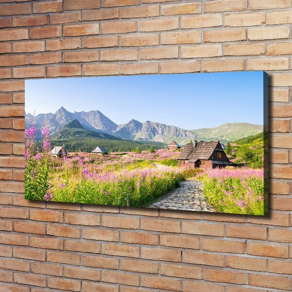 Foto canvas Berghutten