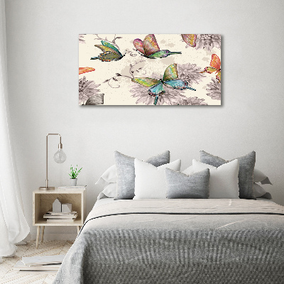 Foto op canvas Vlinders en bloemen