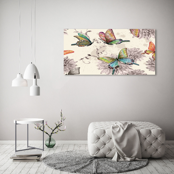 Foto op canvas Vlinders en bloemen