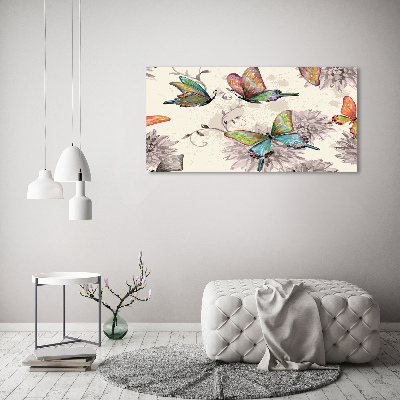 Foto op canvas Vlinders en bloemen