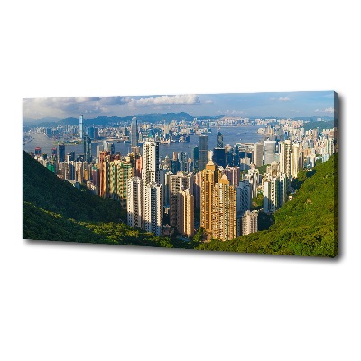 Foto canvas Panorama van Hongkong