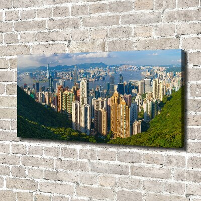 Foto canvas Panorama van Hongkong