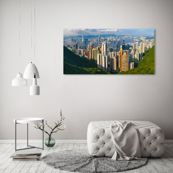 Foto canvas Panorama van Hongkong