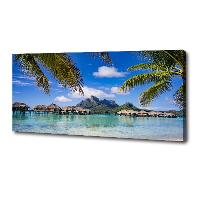 Canvas schilderij Palmbomen in Bora Bora