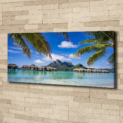 Canvas schilderij Palmbomen in Bora Bora
