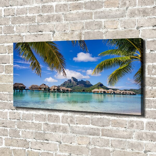 Canvas schilderij Palmbomen in Bora Bora