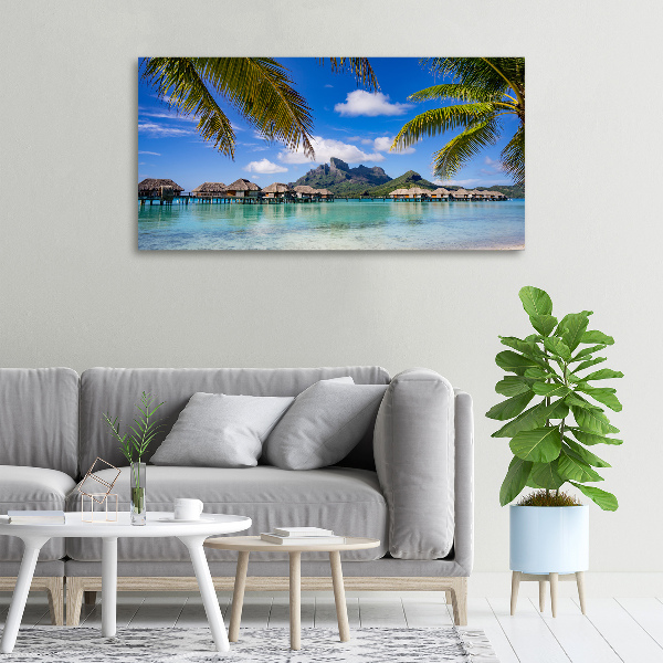 Canvas schilderij Palmbomen in Bora Bora