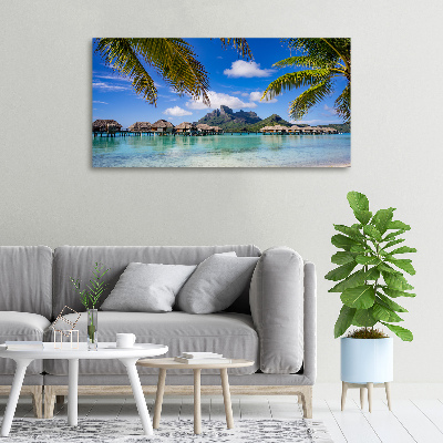 Canvas schilderij Palmbomen in Bora Bora