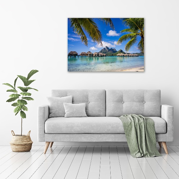 Canvas schilderij Palmbomen in Bora Bora