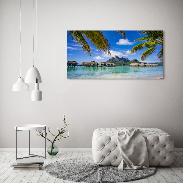 Canvas schilderij Palmbomen in Bora Bora
