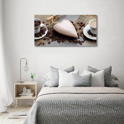 Canvas foto Koffie met melk