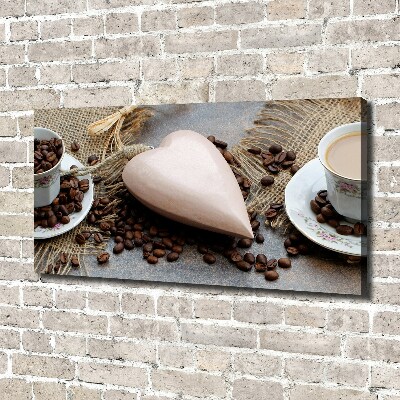 Canvas foto Koffie met melk
