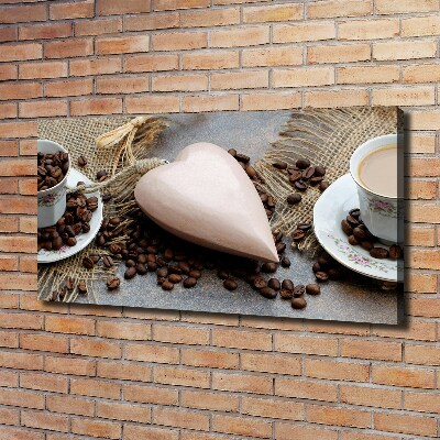 Canvas foto Koffie met melk