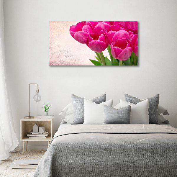 Foto canvas Roze tulpen