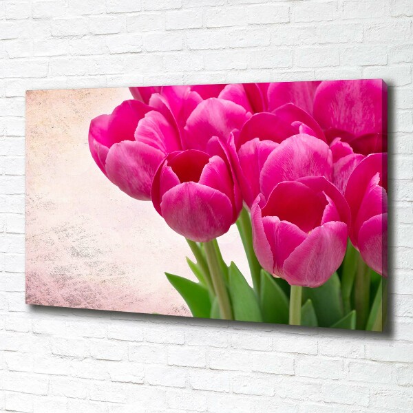 Foto canvas Roze tulpen