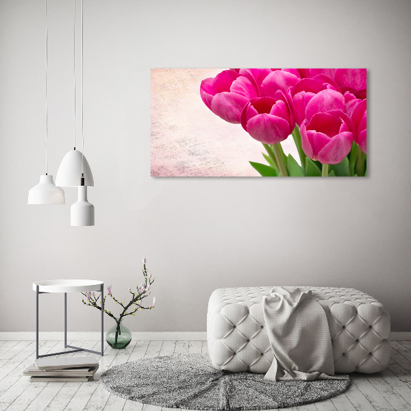 Foto canvas Roze tulpen