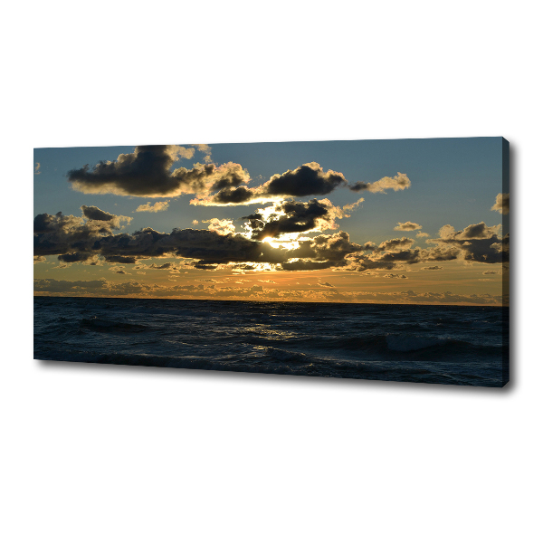 Foto canvas Zonsondergang boven de zee