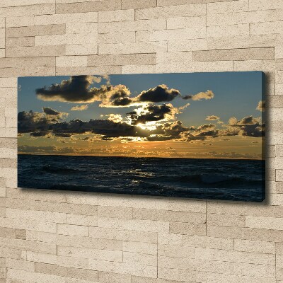 Foto canvas Zonsondergang boven de zee