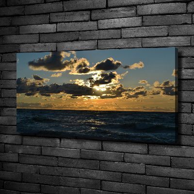 Foto canvas Zonsondergang boven de zee