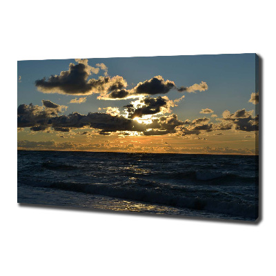 Foto canvas Zonsondergang boven de zee
