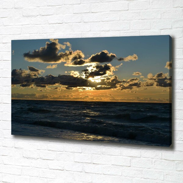 Foto canvas Zonsondergang boven de zee
