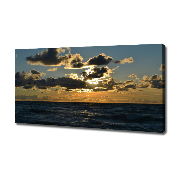 Foto canvas Zonsondergang boven de zee