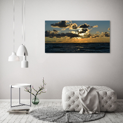 Foto canvas Zonsondergang boven de zee