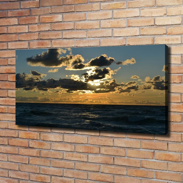 Foto canvas Zonsondergang boven de zee