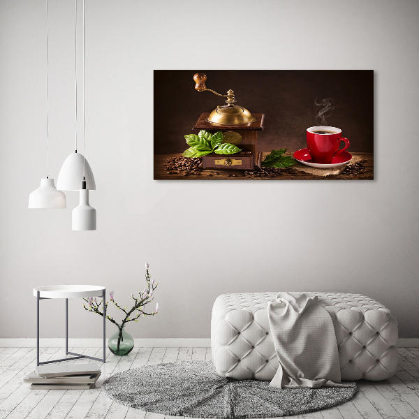 Canvas schilderij Koffie en koffiemolen