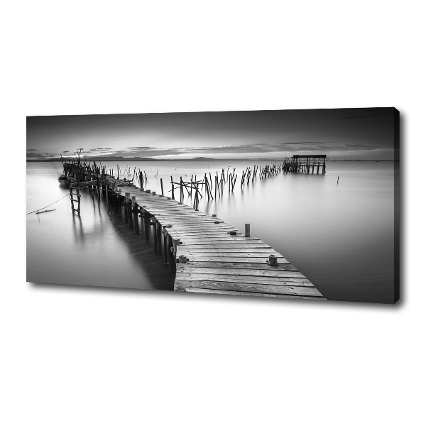 Canvas foto Houten steiger