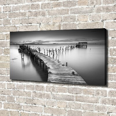 Canvas foto Houten steiger