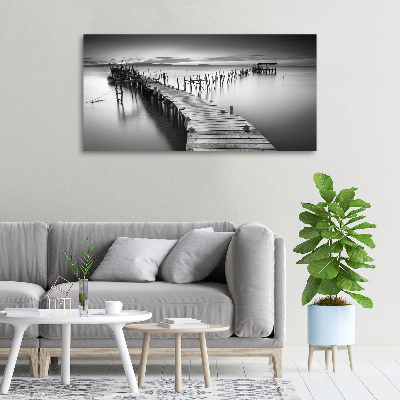 Canvas foto Houten steiger