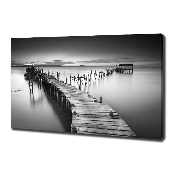 Canvas foto Houten steiger