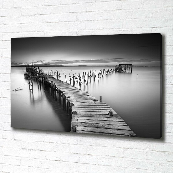 Canvas foto Houten steiger