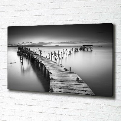 Canvas foto Houten steiger