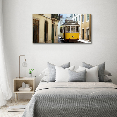 Foto canvas Tram vanuit Lissabon