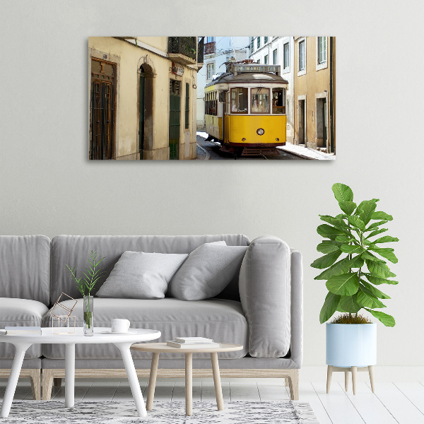 Foto canvas Tram vanuit Lissabon