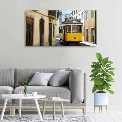 Foto canvas Tram vanuit Lissabon