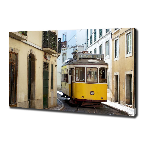 Foto canvas Tram vanuit Lissabon