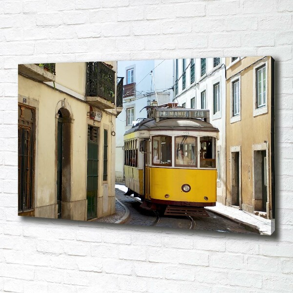 Foto canvas Tram vanuit Lissabon